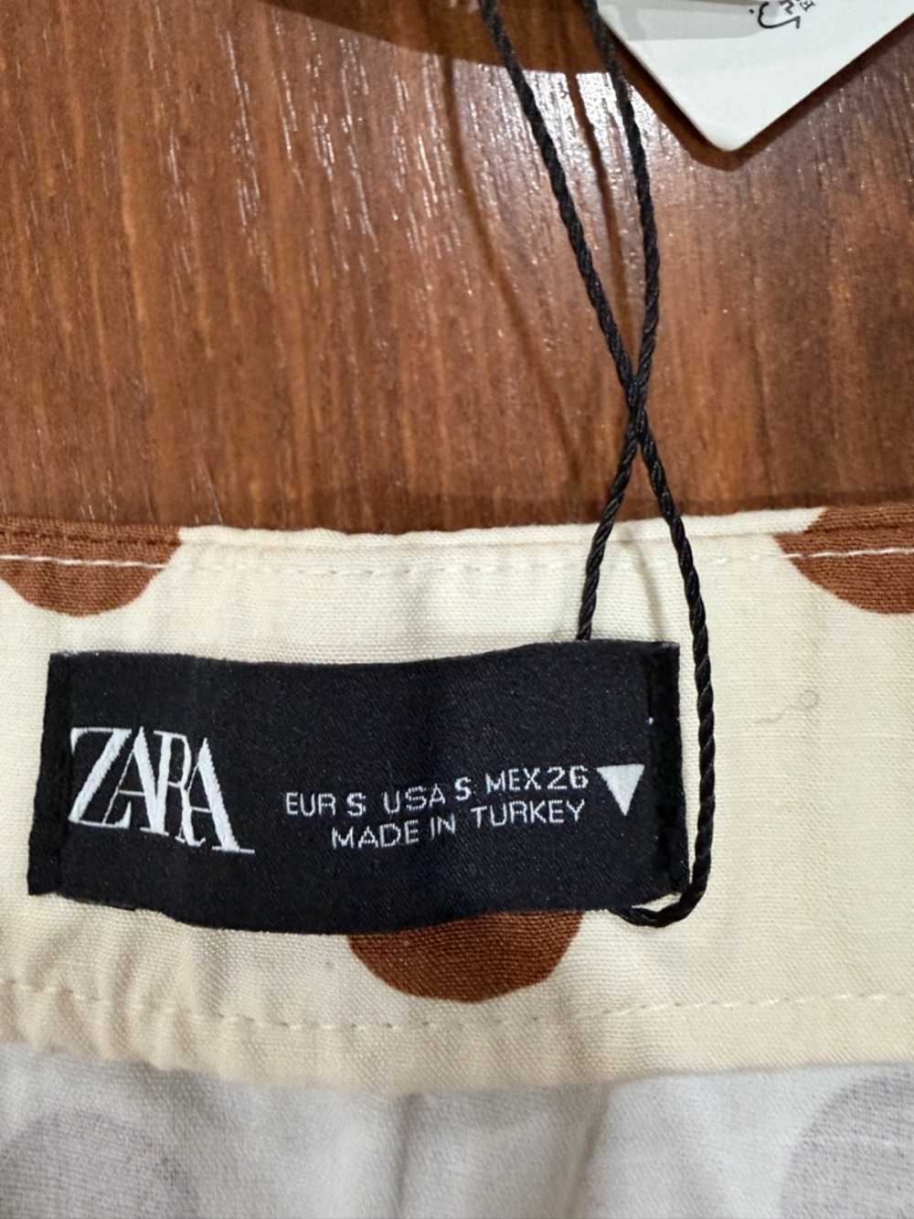 NWT Zara women's Polka Dot Ruffled Mini Skirt Sz Small Linen blend - Picture 4 of 9